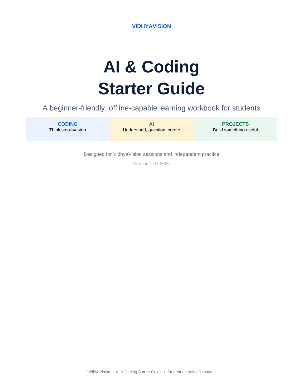 AI & Coding Starter Guide page 1