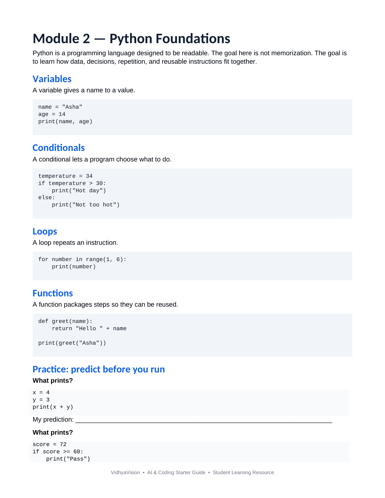 AI & Coding Starter Guide page 3